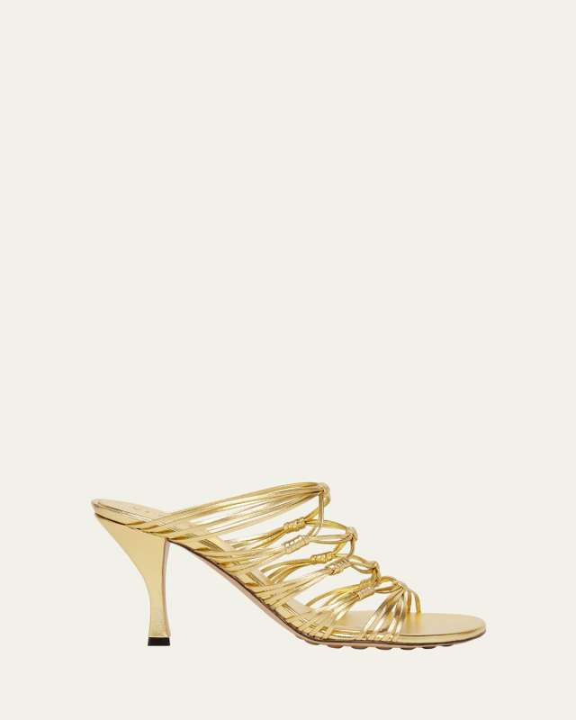 Blink Strappy Metallic Leather Mule Sandals